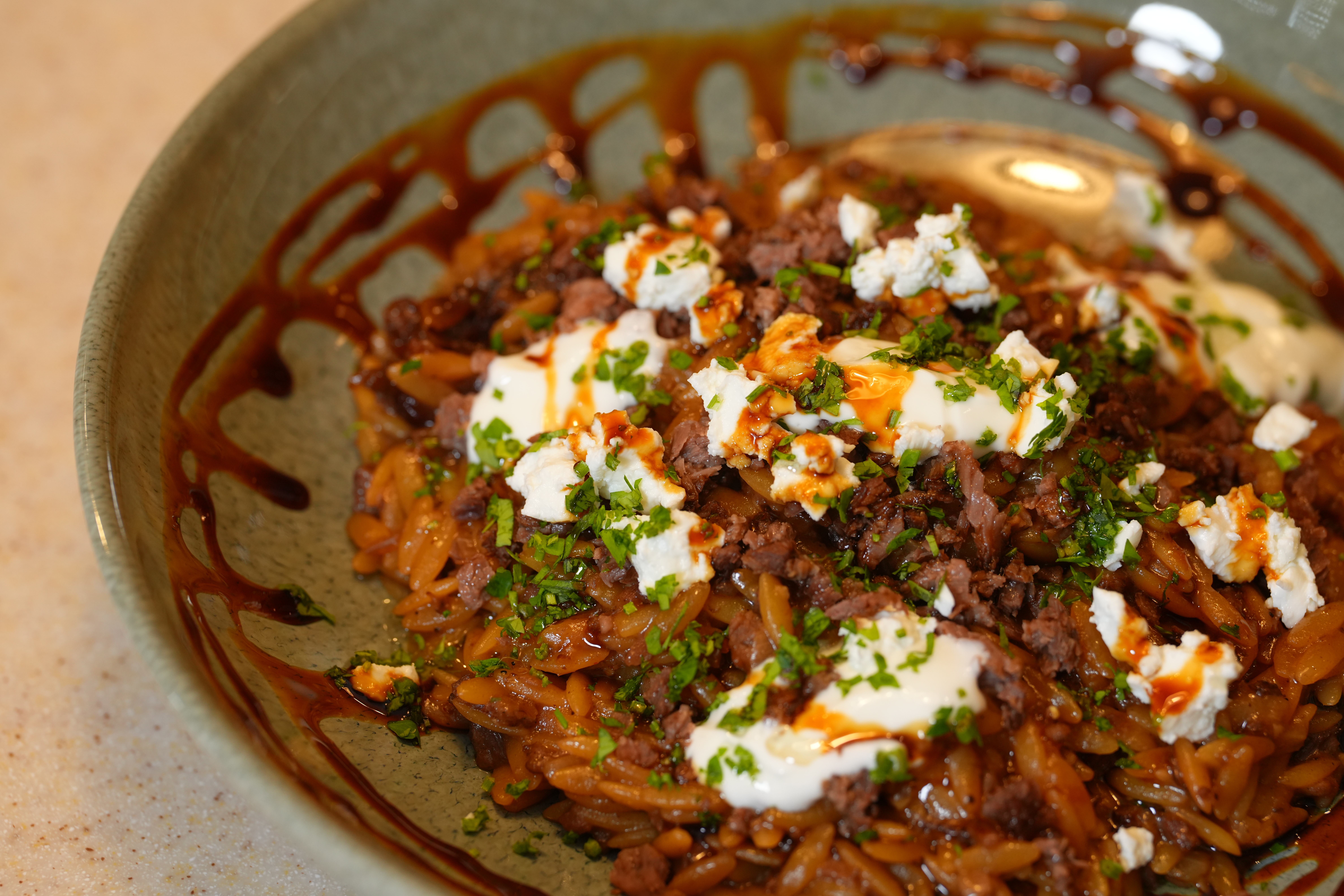 Lamb Neck with Orzo and Dates